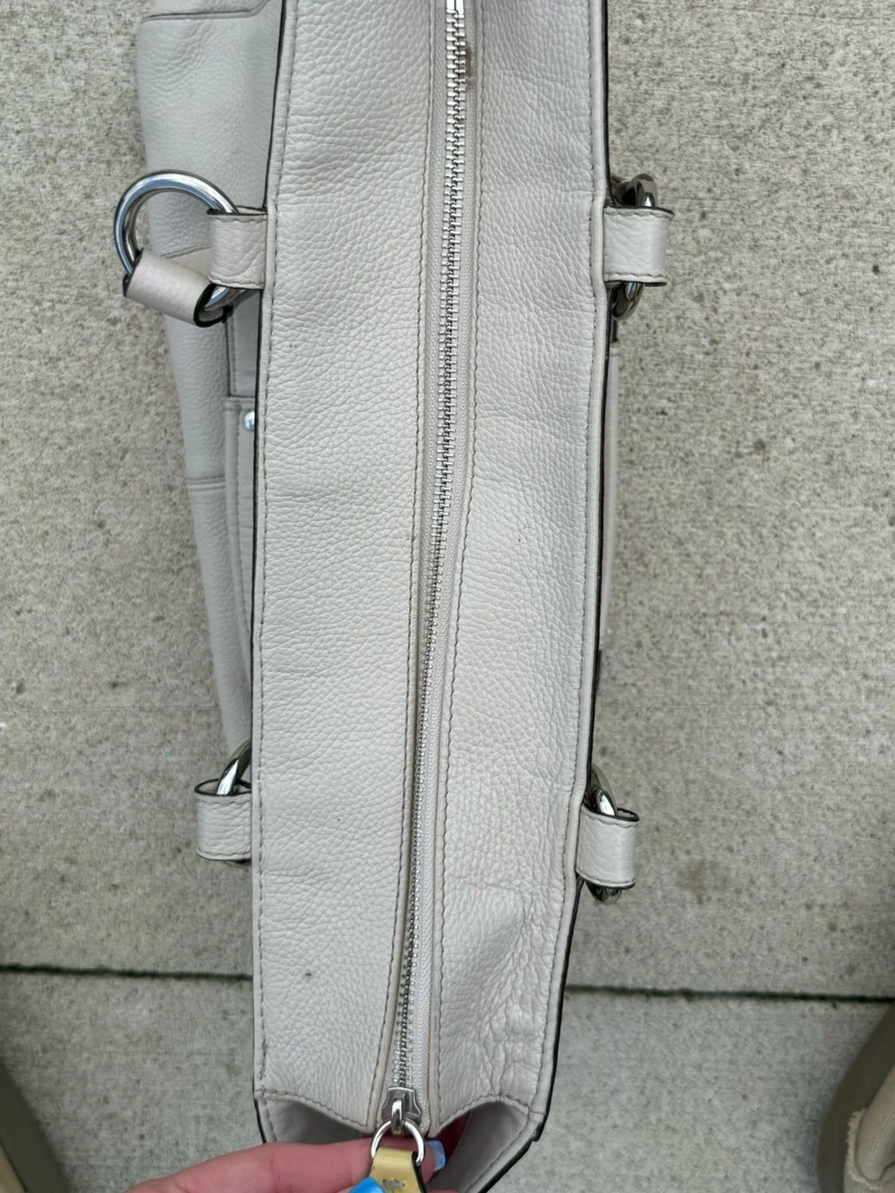 2010 White/Cream Pebbled Leather Coach Shoulder Bag